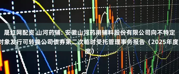 晟红网配资 山河药辅: 安徽山河药用辅料股份有限公司向不特定对象发行可转换公司债券第二次临时受托管理事务报告(2025年度)